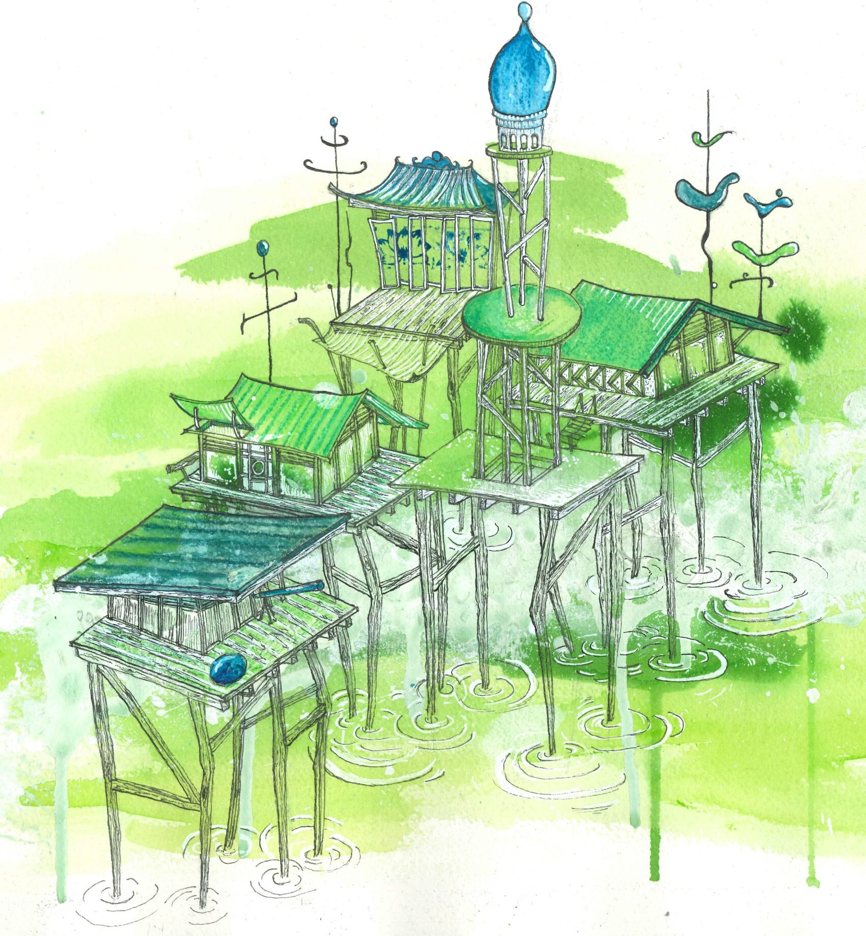The Green Cluster, des cabanes imaginaires connectées entre elles